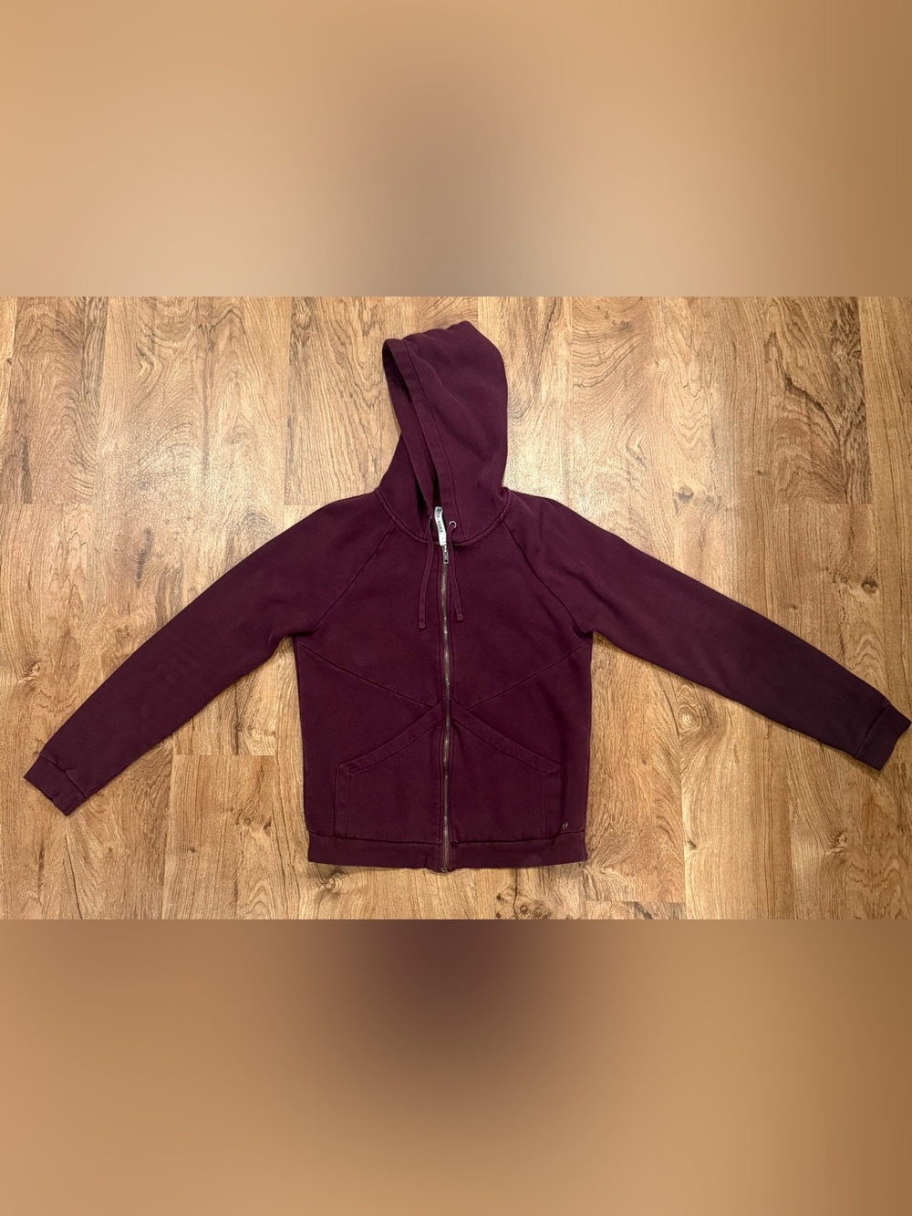 Fabletics Maroon Full-Zip Hoodie